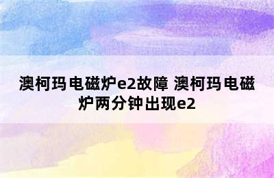 澳柯玛电磁炉e2故障 澳柯玛电磁炉两分钟出现e2